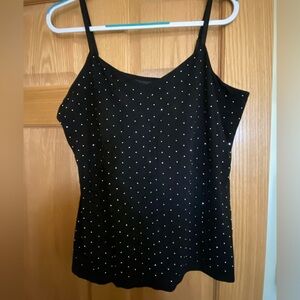 White House Black Market black tank top with rhinestones - xl